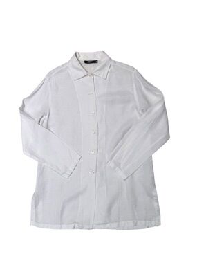 PHILIPPE ADEC PARIS 100% Linen Button Up Shirt In White
